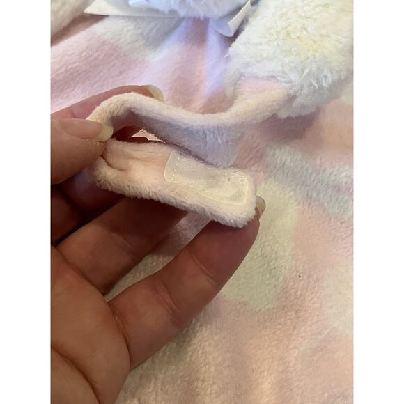 Blankets & Beyond Security Blanket Bunny Rabbit Pink & White Lovey Hook & Loop - Picture 7 of 10